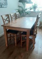 Teakhouten eettafel 200x90cm, Ophalen of Verzenden, Zo goed als nieuw, Rechthoekig, 50 tot 100 cm