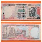 India 1000 Rupees 2016 P-107t Letter-R UNC Gandhi, Verzenden, Zuid-Azië, Los biljet