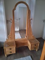 Antieke houten kaptafel met spiegel, Huis en Inrichting, Tafels | Kaptafels, Ophalen, Gebruikt, 100 tot 150 cm, Klassiek