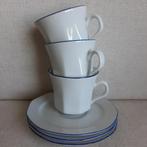 Evensberg koffie kop en schotels wit blauw - 3 stuks -, Huis en Inrichting, Keuken | Servies, Ophalen of Verzenden, Porselein