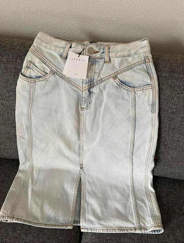 SANDRO spijkerrok NIEUW met prijskrtje maat 1 is mt36, Kleding | Dames, Rokken, Nieuw, Maat 36 (S), Blauw, Boven de knie, Ophalen of Verzenden