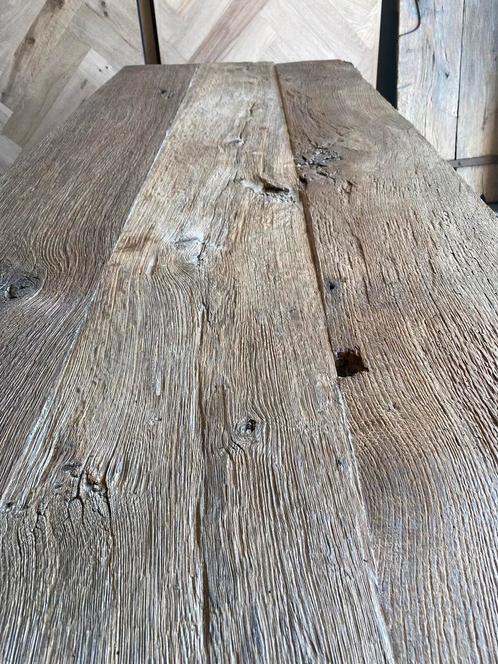 Eettafel tafelblad oud eiken 300jaar oud verweerd tafel, Huis en Inrichting, Tafels | Eettafels, Zo goed als nieuw, 200 cm of meer