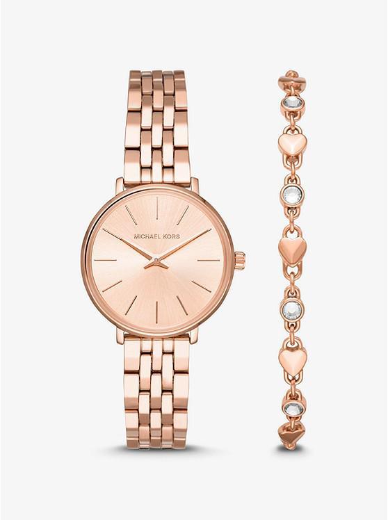 Michael Kors pyper horloge & armband t.w.v. €329, Sieraden, Tassen en Uiterlijk, Horloges | Dames, Nieuw, Polshorloge, Overige merken