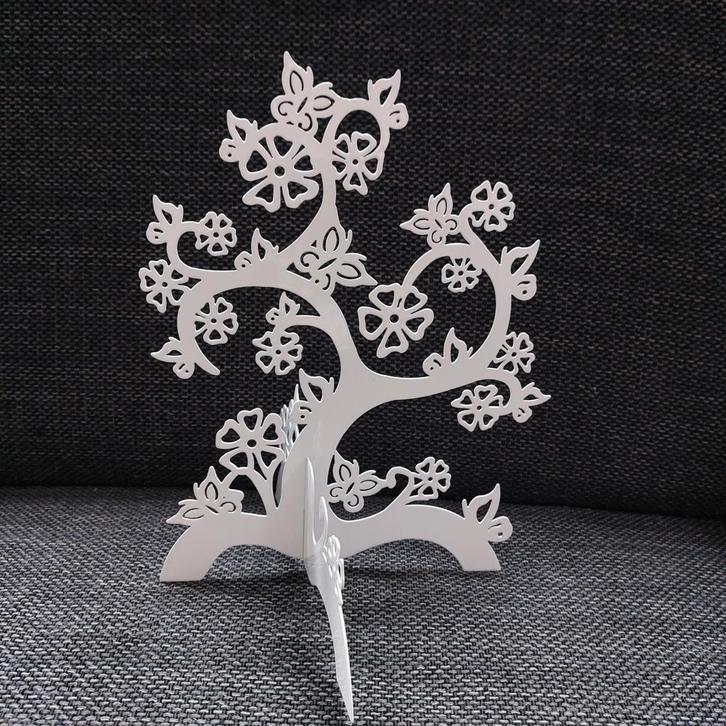 Metalen sieradenhouder (boom met bloemen en vlinders), Sieraden, Tassen en Uiterlijk, Overige Accessoires, Zo goed als nieuw, Ophalen