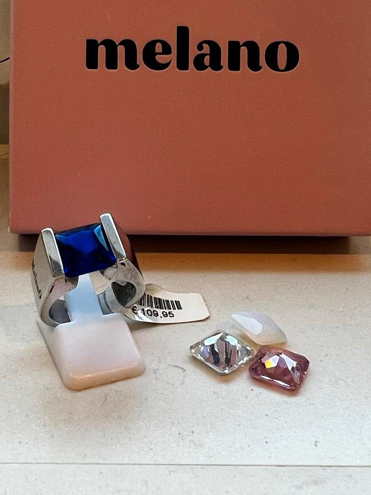 Melano Ring met verwisselbare stenen maat 54, Sieraden, Tassen en Uiterlijk, Ringen, Nieuw, Dame, 17 tot 18, Zilver, Zilver, Met edelsteen