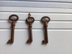 3 Verschillende oude sleutels met ribbel, Antiek en Kunst, Curiosa en Brocante, Ophalen of Verzenden