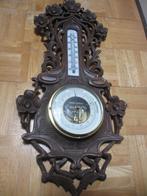 Antieke barometer en temperatuurmeter duits mooi uitgestoken, Audio, Tv en Foto, Weerstations en Barometers, Ophalen of Verzenden