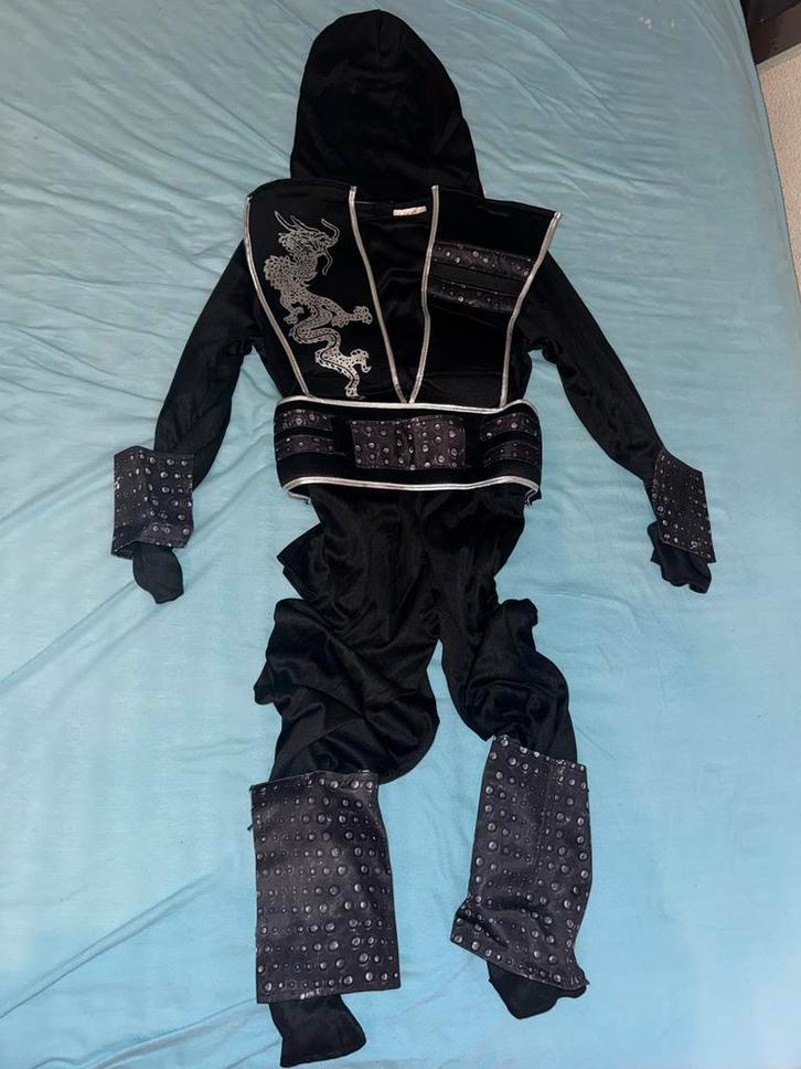 Ninja Kostuum 8-10 jaar, Kinderen en Baby's, Carnavalskleding en Verkleedspullen, Zo goed als nieuw, Jongen of Meisje, 134 t/m 140