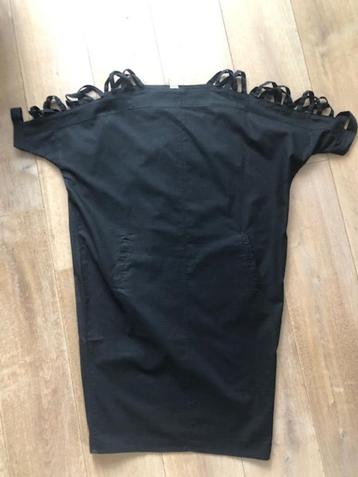 Nieuwe zwarte  linnenlook zomerjurk maat 38  beschikbaar voor biedingen
