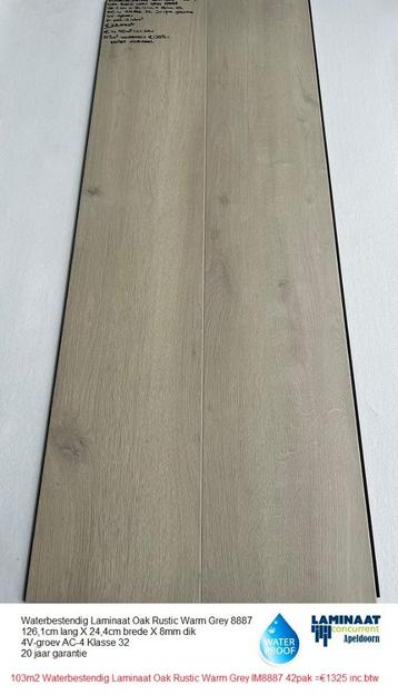 103m2 Waterbestendig Laminaat Oak Rustiek Grey 42pak = €1325 beschikbaar voor biedingen