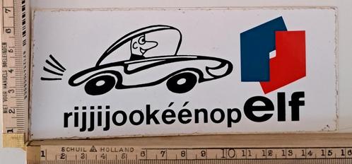 Vintage sticker ELF logo oliemaatschappij rijd jij ook ELF, Verzamelen, Stickers, Zo goed als nieuw, Overige typen, Ophalen of Verzenden
