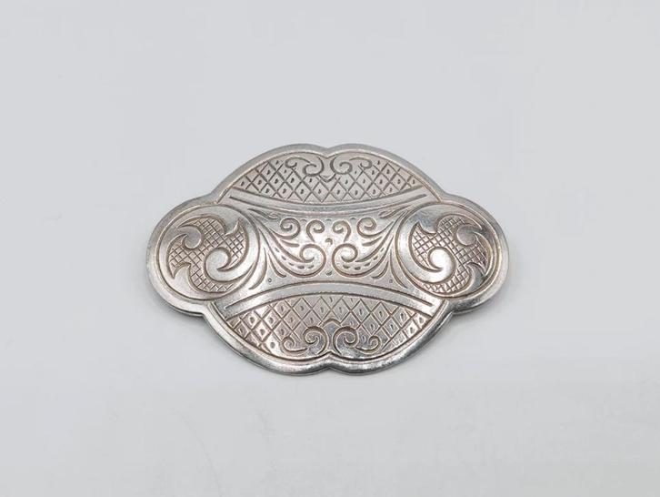 Zilveren broche Zilverstad Schoonhoven 1987, Sieraden, Tassen en Uiterlijk, Broches, Gebruikt, Zilver, 4 tot 7 cm, Ophalen of Verzenden