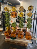 20 x bodypump set rubberen schijven incl rek, Sport en Fitness, Fitnessmaterialen, Ophalen, Gebruikt, Bodypump set, 20 x