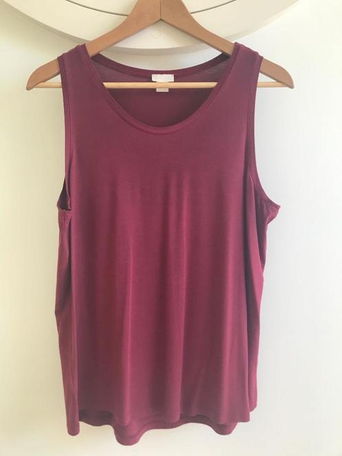Hanro, yoga top bordeaux L, Kleding | Dames, Tops, Zo goed als nieuw, Maat 42/44 (L), Rood, Zonder mouw, Ophalen of Verzenden
