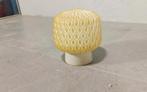 Vintage glazen plafondlamp, wit en geel, Tweedehands, Tweedehands, Ophalen of Verzenden, Glas