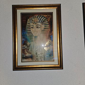 Egyptische Kunst Print in Gouden Lijst beschikbaar voor biedingen