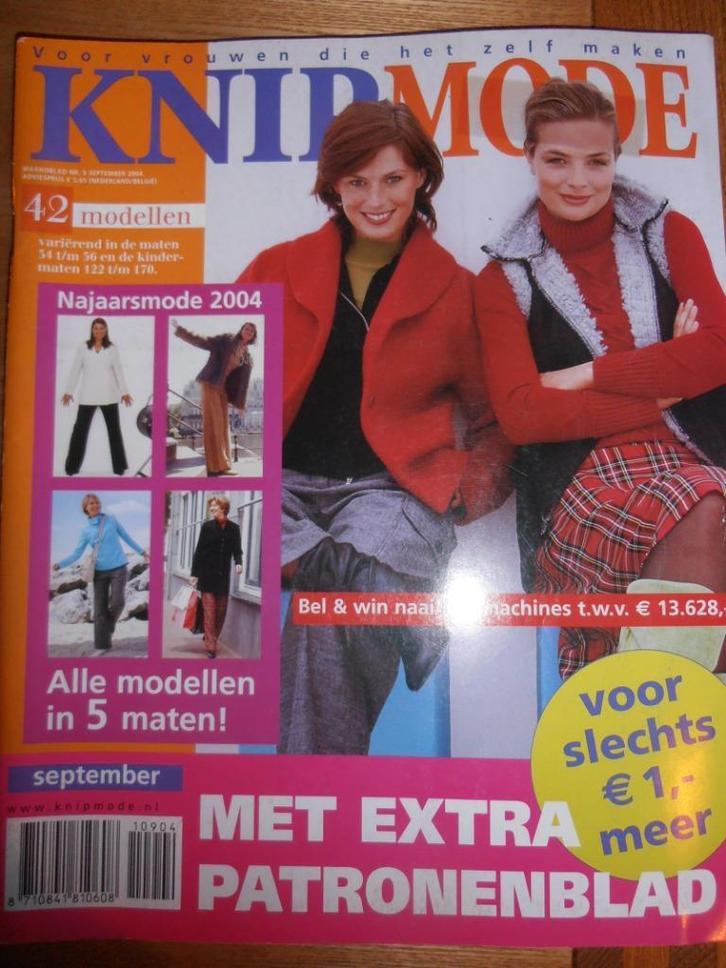 Knipmode september 2004 Chanel , turnpakje, vest voor man, Hobby en Vrije tijd, Kledingpatronen, Zo goed als nieuw, Vrouw, Knipmode