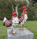 Haan en Hen / metaal / kippen / NIEUW, Dierenbeeld, Nieuw, Metaal, Info@huisentuindecoratiemarie.nl