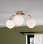 Plafondlamp met 3 Bollen (met Philips Hue lampen), Huis en Inrichting, Lampen | Plafondlampen, Ophalen, Zo goed als nieuw, Glas