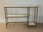 Stijlvolle Console Tafel met Gouden Frame, Ophalen, 100 tot 150 cm, Zo goed als nieuw, Minder dan 25 cm