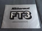 Nikkormat FT 3 Camera gebruiksaanwijzing, Ophalen of Verzenden, Zo goed als nieuw, Compact, Overige Merken