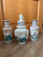 Set van 3 decoratieve Chinese porseleinen vazen, Antiek en Kunst, Antiek | Vazen, Ophalen