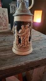 Vintage Bierpul met Tinnen Deksel, Antiek en Kunst, Antiek | Keramiek en Aardewerk, Ophalen