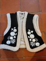 Meisjes teddy zwart wit bloemen gilet maat 98 104 winter, Meisje, Trui of Vest, Ophalen of Verzenden, Zo goed als nieuw