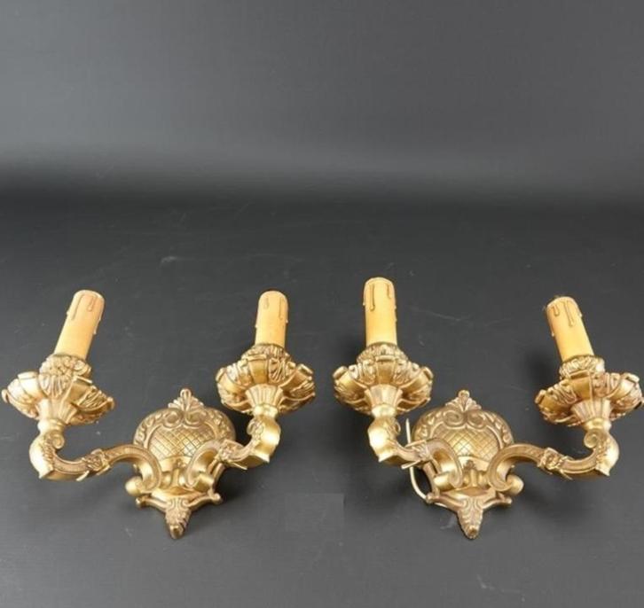 Twee Rococo vintage wandlampen., Antiek en Kunst, Curiosa en Brocante, Verzenden