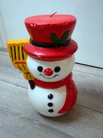 Grote vintage kerstkaars sneeuwpop retro ong. 25 cm hoog, Diversen, Kerst, Ophalen of Verzenden, Zo goed als nieuw