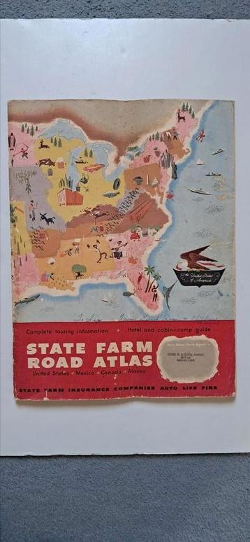 Americana : wegenkaart VS, Mexico, Canada ,Alaska 1952 beschikbaar voor biedingen