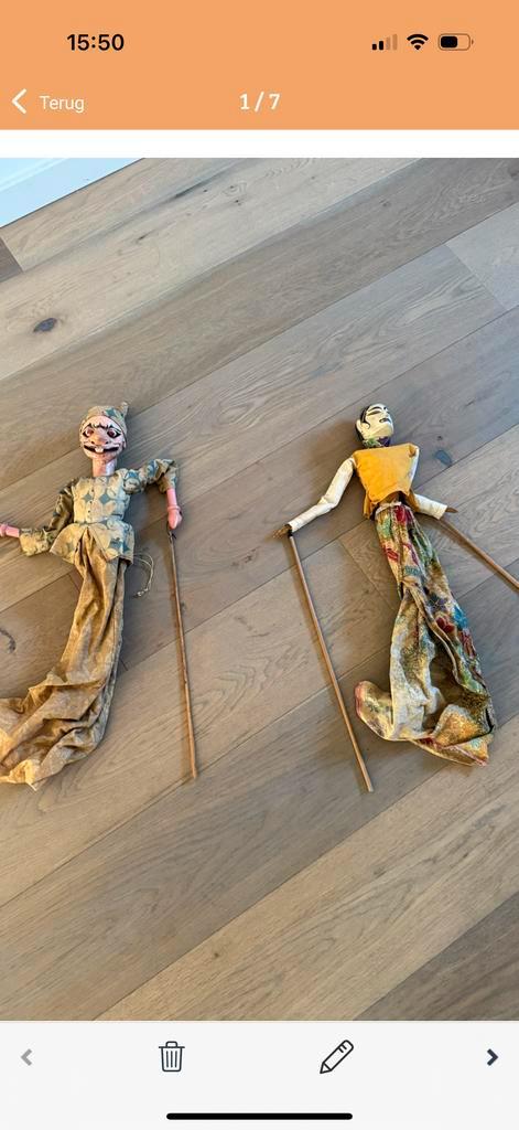 Antieke Indonesische Wajangpoppen (ca. 100 jaar), Antiek en Kunst, Kunst | Niet-Westerse kunst, Ophalen of Verzenden