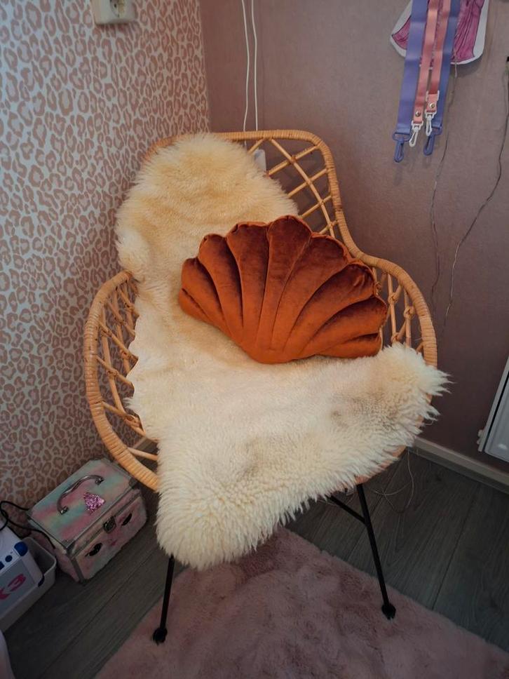 Vintage Rotan Stoel, Huis en Inrichting, Woonaccessoires | Kussens, Gebruikt, Bruin, Rond, Ophalen