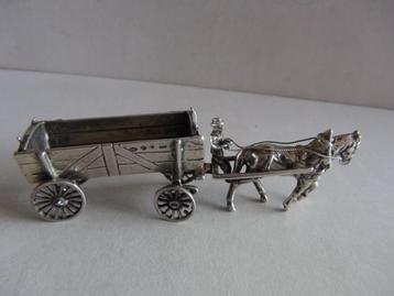 Miniatuur zilver L111b boerenkar zilveren miniaturen beschikbaar voor biedingen