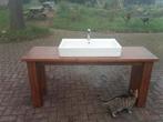 Tafel met wasbak en kraan, Huis en Inrichting, Badkamer | Badkamermeubels, Ophalen, Gebruikt, 50 tot 100 cm, Minder dan 100 cm