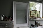 810 Houten Facet geslepen spiegel 60 x 90  m, Ophalen of Verzenden, Zo goed als nieuw, Minder dan 100 cm, Rechthoekig