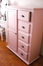 brocante vintage roze meidenkast, Ophalen, Gebruikt, Kast, 105 cm of meer