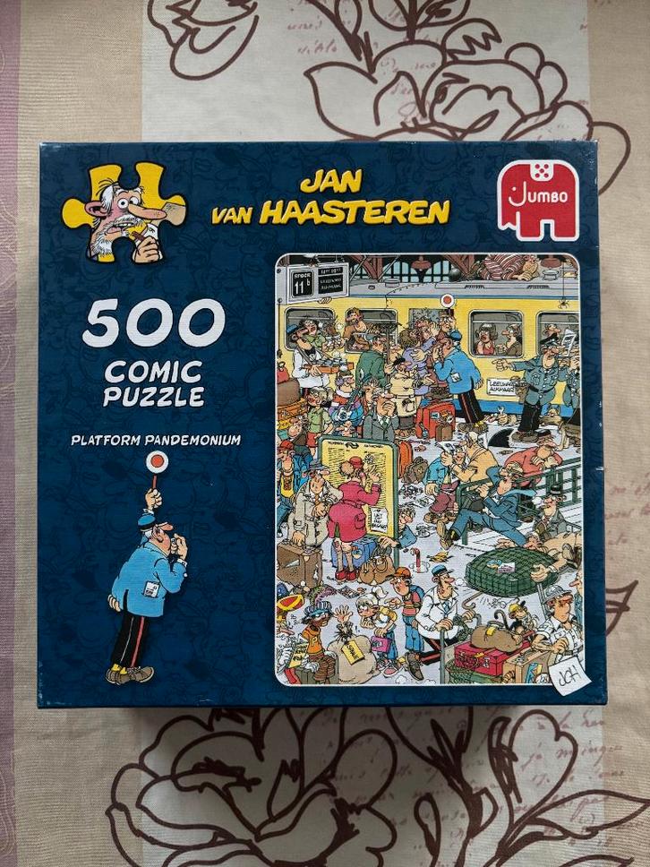 Jan van Haasteren puzzel Platform Pandemonium 500 stukjes., Hobby en Vrije tijd, Denksport en Puzzels, Zo goed als nieuw, Legpuzzel