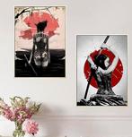 2 nieuwe canvas posters Japanse samoerai dames tattoo, Rechthoekig Staand, Deurposter of groter, Nieuw, Ophalen of Verzenden