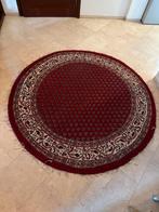 Perzisch handgeknoopt kleed, Ø150cm, dieprood, Huis en Inrichting, Stoffering | Tapijten en Kleden, Ophalen, Gebruikt, 100 tot 150 cm