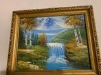 waterval olieverfschilderij 30 x 25 cm (lijst 3 cm), Ophalen of Verzenden