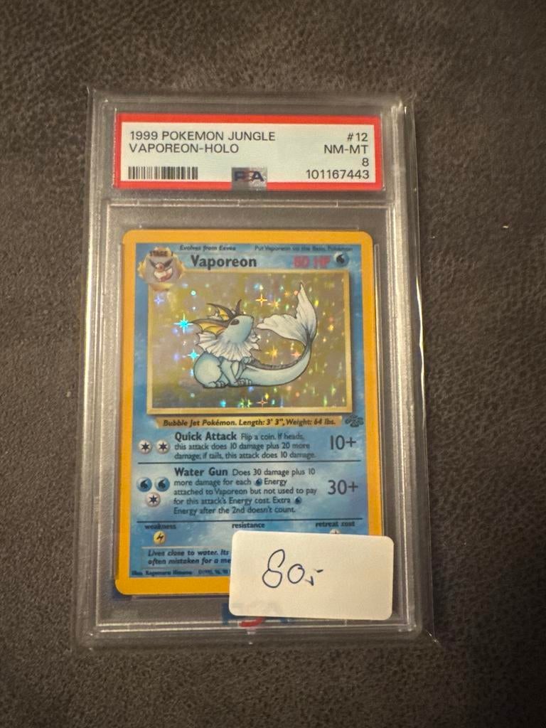 1998 Vaporeon holo, jungle, Ophalen of Verzenden