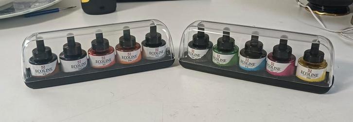 Ecoline Talens set 10 flacons à 30 ml, Hobby en Vrije tijd, Schilderen, Zo goed als nieuw, Acrylverf, Ophalen of Verzenden