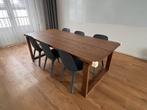 Grote houten eettafel + 6 stoelen, Huis en Inrichting, Complete eetkamers, Ophalen, Gebruikt, Modern, 4 tot 6 stoelen