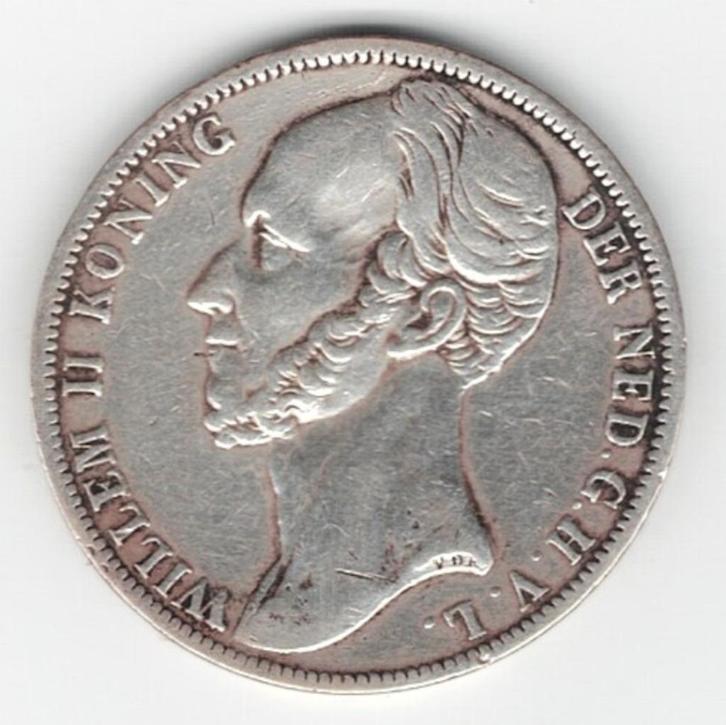 25-1656 Nederland 1 gulden 1844, Postzegels en Munten, Munten | Nederland, Losse munt, 1 gulden, Koning Willem II, Zilver, Verzenden