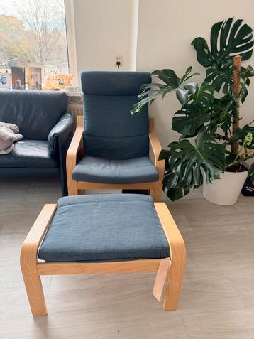 IKEA Relaxfauteuil met voetenbank beschikbaar voor biedingen