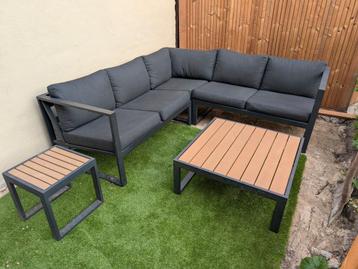 Loungeset Berkeley zwart aluminum met kussens en hoes  beschikbaar voor biedingen
