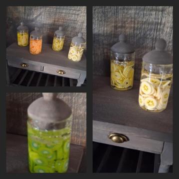 Fruit concerven in glazen pot miniatuur poppenhuis ️💛 beschikbaar voor biedingen