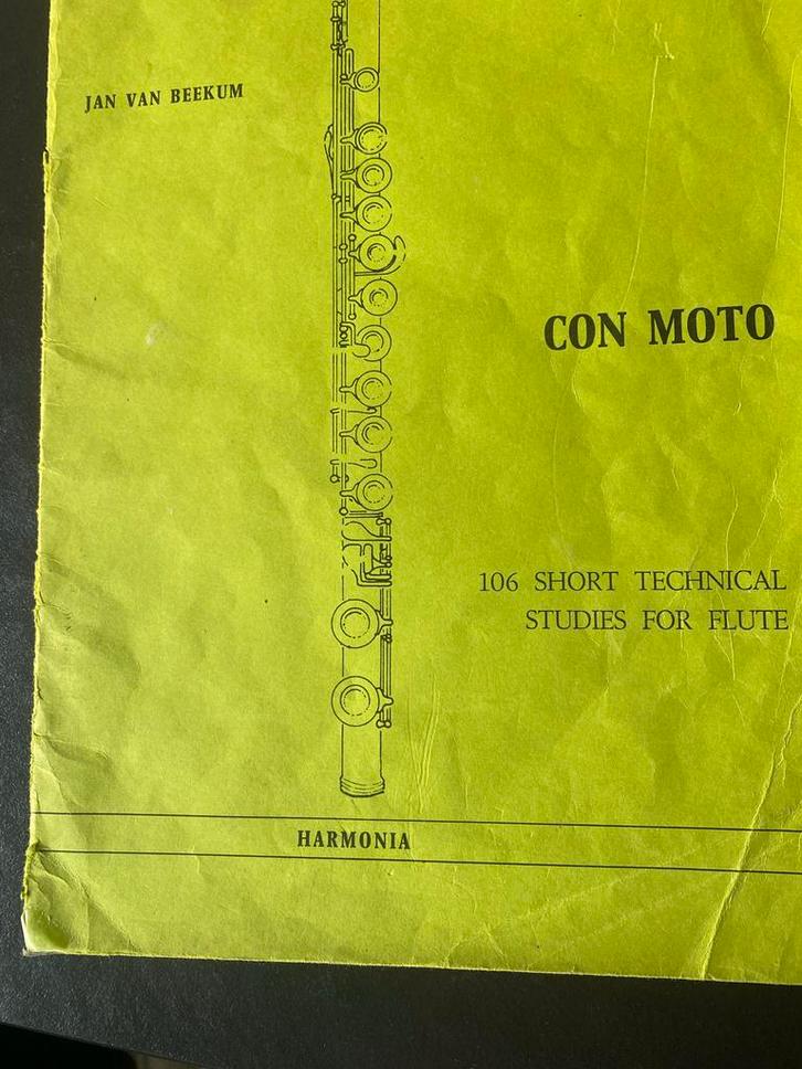 Jan van Beekum - Con Moto Fluit Studies, Muziek en Instrumenten, Bladmuziek, Gebruikt, Les of Cursus, Klassiek, Dwarsfluit of Piccolo
