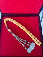 Tesbih damla kehribar gumus puskul, Ophalen of Verzenden, Zilver, Ring